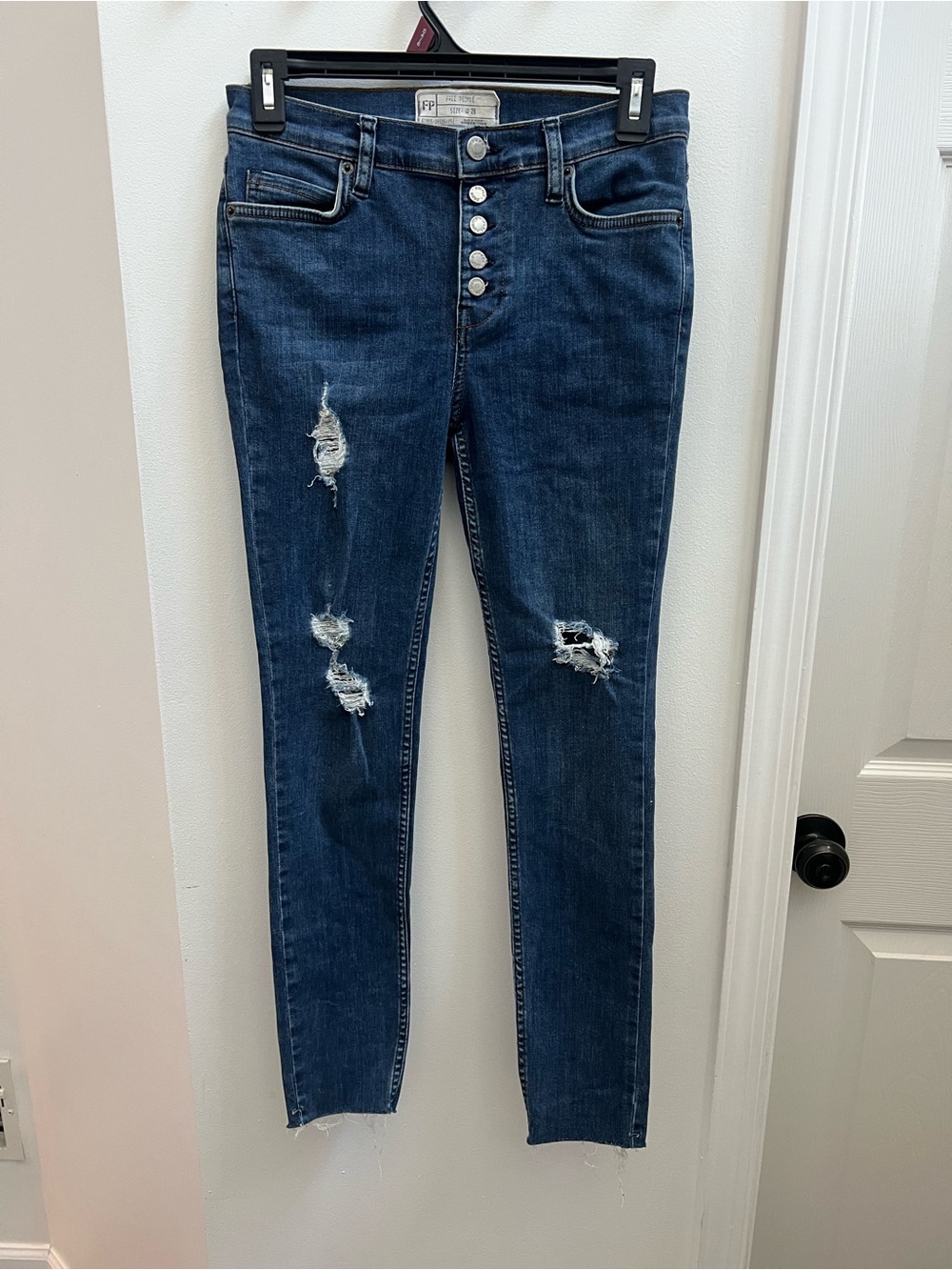 Free People Women’s Jean Blue Button Closure Size 26